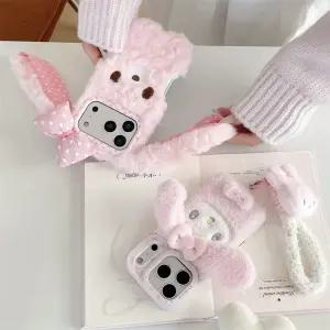 토끼 털 인형 아이폰 17 16 15 14 프로 맥스 케이스
