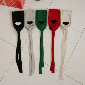 |KMA84D7|여성용 사랑스러운 배색 리본 귀도리 크리스마스 니트 귀마개