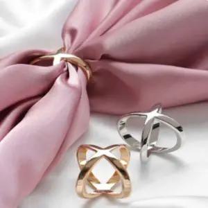 패션 포인트 엑스형 스카프링 심플 장식 스카프 고리