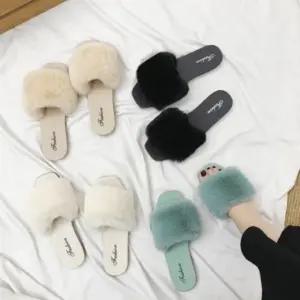 퍼 슬리퍼 여성 겨울 보온 소프트 실내 사무실 (WFKAZ9C)