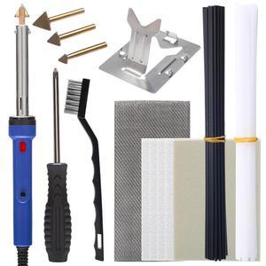 WEP 960-IV 플라스틱 용접기 키트(파워 스위치 포함), 액세서리에는 구리 팁 3개, 막대 40개, 사포 5개, 자동차 범퍼용 스틸 메시, 대시보드, 연료 탱크 수리 등이 포함됩니다