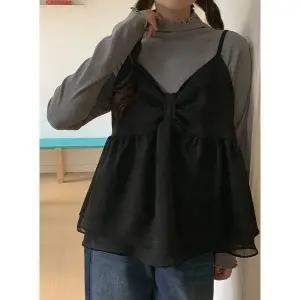 [공구우먼] 제로드 리본 프릴 뷔스티에 블라우스 85843 빅사이즈 여성의류