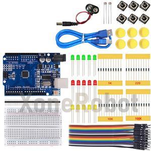 UNO R3 미니 소형 브레드보드용 스타터 키트 Arduino Diy 학교 교육 실험실용 LED 점퍼 와이어 버튼