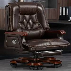 천연가죽 중역 의자 회장 서재 고급스런 사장 리클라이너
