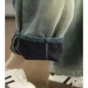 엘럽 여자 배기핏 청바지 겨울 스크래치 데님 기모 와이드 바지 입체 하이웨스트 날씬해 보이고 도톰해 보