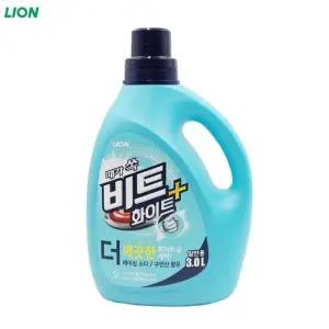( )때가 쏙 비트 화이트플러스 고농축 3L 물세제 세탁세제 일반용기 일반세탁기용 세제
