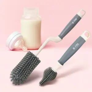 납작모젖병솔세트 젖꼭지솔 실리콘 세척솔 브러쉬 젓병솔 미니 컵솔 주방용브러쉬