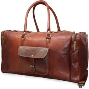 자알드 26인치 가죽 더플백 여행용 기내 반입 수하물 오버나이트 체육관 주말 홀달 남성 빈티지 브라운