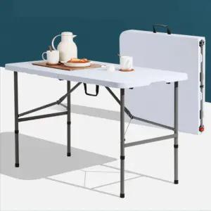 접이식 플라스틱 야외 테이블 1200 화이트 식탁 옥상 4인 야외용 프리마켓