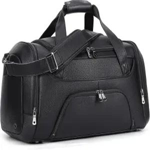 남성용 TIDING 가죽 여행용 더플백 21인치 방수 체육관 스포츠 위켄더 오버나이트 러기지 백 신발 파우치
