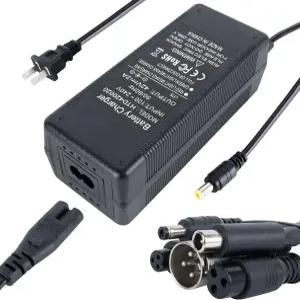 42V 2A 충전 5 in 1 플러그로 36V 10S 리튬 배터리 포켓 모드용 범용 전기 스쿠터 충전기 스포츠 모드