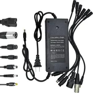 54.6V 3A 충전기 (7개 플러그) 13S 48V 리튬이온 배터리용 범용 빠르고 안전한 배터리 3핀 GX16/DC