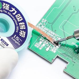 QianLi 납땜 제거 메쉬 브레이드 테이프 구리 와이어 심지 주석 2.0mm x 1.5mm