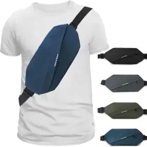 남성용 패니 팩 방수 허리 여러 개의 포켓이 있는 방지 슬링백 여행 헬스장 하이킹 자전거 타기용