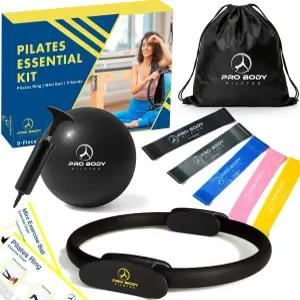 코어 근력 균형 안정성 훈련을 위한 14인치 매직 서클 링 9인치 운동 볼 5개의 저항 밴드 펌프 트레이닝