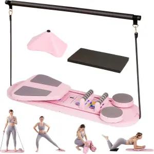 아웃도어마스터 필라테스 보드 6 in 1 리포머 세트 저항 밴드와 Ab 트레인이 있는 접이식 머신 전신 운동을