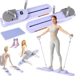 필라테스 리포머 보드 홈 트레이닝용 10-in-1 다기능 세트 저항 밴드 LED 카운터 타이머 칼로리 측정