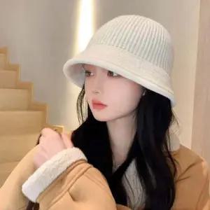여성 데일리 버킷햇 니트 벙거지 사이즈조절 겨울모자