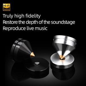 ERUMPENT 4PCS HiFi 스피커 오디오 스탠드 스파이크 하이 엔드 앰프 피트 패드 사운드 CD 호환  충격 흡수