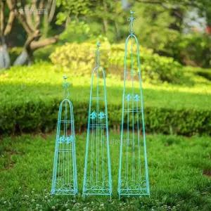 넝쿨 장미 지지대 스탠드 지주대 아치 소형 식물 블루 금속 울타리