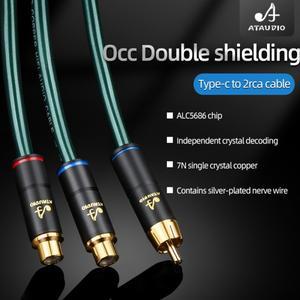 TV PC DVD 스피커 오디오 앰프호환  HIFI RCA 수-2RCA 암 케이블 수 분배기 서브우퍼