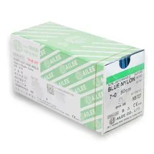 아이리 봉합사 블루나이론 ROUND NB727 50CM 7-0 9MM 24개 3 8