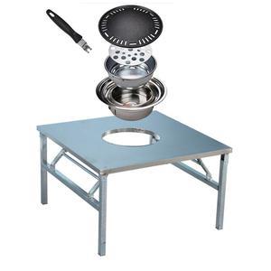 고기 불판 테이블 화로 휴대용 캠핑바베큐 펜션 가정용 숯불 80 삼겹살 테이블 숯불