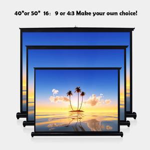 호환 50 인치 4 3/16 9 프로젝터 스크린 휴대용 HD 프로젝션 스크린 접이식 벽 홈 시어터 사무실 영화용 장착