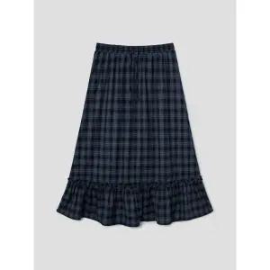 [에잇세컨즈] 체크 풀스커트  네이비 (356127SM5R)