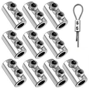 10PCS 12mm 스틸 와이어 로프 케이블 클램프 금속 구리 클립 스테인레스 슬링 도구 고정 액세서리