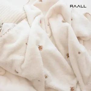 [라올]극세사 자수 블랭킷 극세사 담요 낮잠 이불 속싸개 아기침구