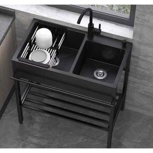 무광 간이 씽크대 야외용 스테인레스 55x45cm 기본수전 작은 80cm 3단