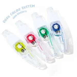 (4p 1set)편한생활연구소 하이라이터 테이프 형광펜 팬 암기펜 야광펜 야광팬 안번지는 비치치않는 스티커