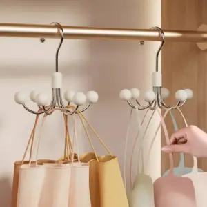 행거 옷걸이 여행 후크 모자걸이 도어 멀티 벽걸이 옷장정리 무타공 문어발 회전 6개 벨트걸이