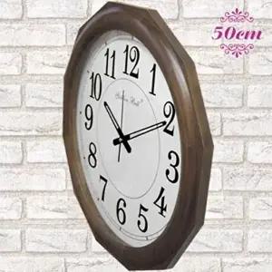 KG5105 500mm 대형 원목 12각벽시계 월넛 (KYR-W286B3A)