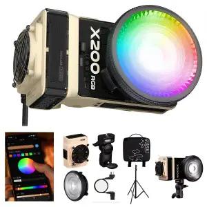 [지윤][내일도착] 지윤 Molus X200RGB COB LED 지속광 200W 스탠다드킷+스탠드