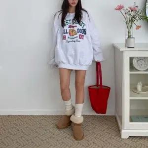 루즈핏 bulldog 여성 기모 맨투맨 티셔츠 bu24463 기모맨투맨 남아 여자 여성겨울 아동 세트