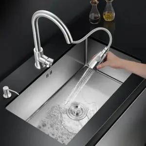 싱크대 스테인레스 사각볼 추출식 하수구 45x42 원형 수도꼭지 포함