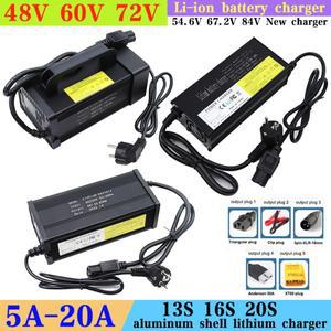 고출력 스마트 디스플레이 금속 케이스 리튬 이온 충전기 5A 8A 10A 54.6V 67.2V 84V 13S 60V 72V