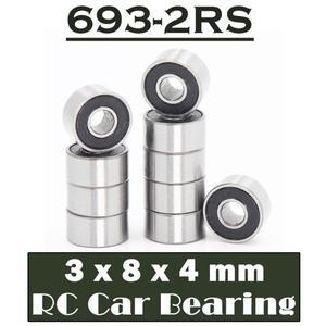 취미 전기 RC 자동차 트럭 693 RS 볼 베어링 블랙 밀폐 693-2RS 3x8x4mm 10개