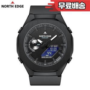 NORTH EDGE MERCURY 남성용 밀리터리 디지털 시계 스톱워치 방수 50M 스포츠 월드 타임