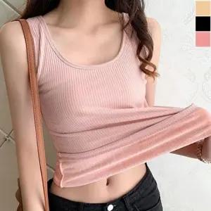 여자 기모 겨울 트렌드 골지 나시 데일리 보온 이너 여성나시 보온나시 이너나시 겨울 기모나시