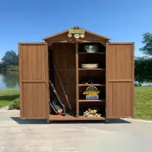 소형 조립식창고 마당 방수 도구 야외 창고 조립식커피색