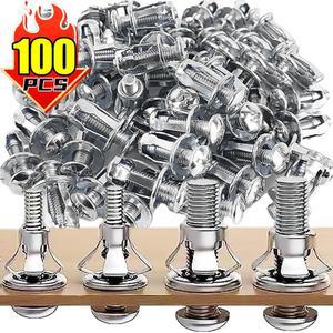 1004pcs 꽃잎 나사 잭 너트 앵커 금속 리벳 확장 플매트 카펫 러그 클램프 잠금 고정 볼트 보드 벽 패스너
