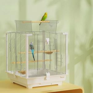 스테인리스 새장 앵무세 잉꼬 산책 조류 빌라 구성품 새사육장 이동식 XL 앵무새케이지
