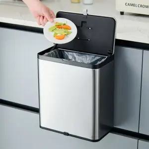 스텐 벽걸이 음식물 쓰레기통 3L 흡착 휴지통 주방 화장실