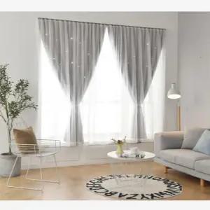 무타공 붙이는 펀칭 암막커튼 150X150 150X200 별빛햇살 인테리어 거실 창문 파티룸 커튼 커텐