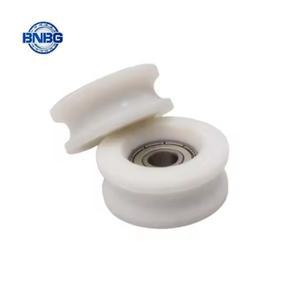 10pcs U 그루브 플라스틱 코팅 베어링 6202RS 15x59x22mm 슬라이딩 도어 창 풀리 POM 나일론 래핑 롤러 와