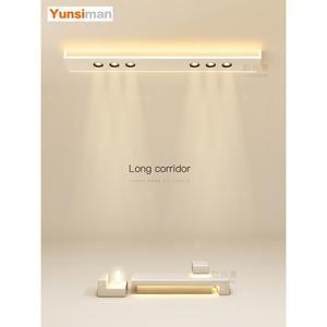 메인 조명이 없는 긴 스트립 조명 발코니 창의적인 LED 천장 심플 모던 거실 복도