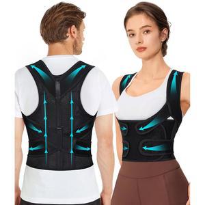 여성용 URSEXYLY 허리 보조기 교정기 조절 가능한 풀 지지대 보조기, 상, 하 대형, 검은색